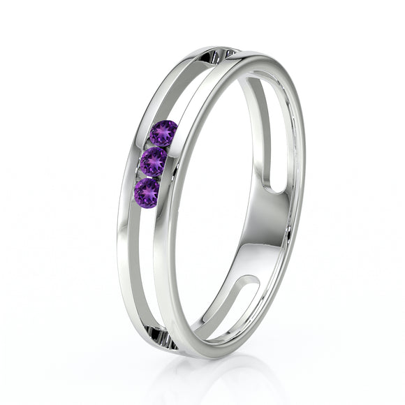 Bague trilogie améthyste Premier Pas - 3
