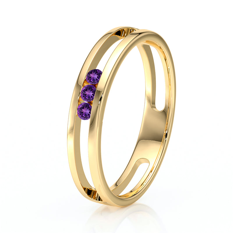 Bague trilogie améthyste Premier Pas - 3