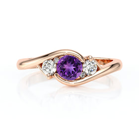 Bague trilogie améthyste et diamant Premier Pas - 1