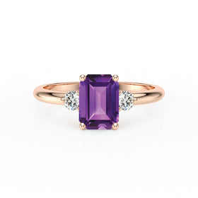 Bague trilogie améthyste et diamant Coucher de Soleil - 10