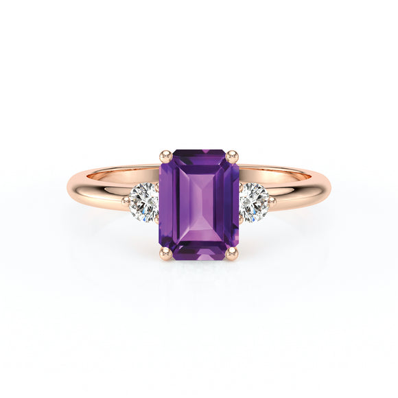 Bague trilogie améthyste et diamant Coucher de Soleil - 10