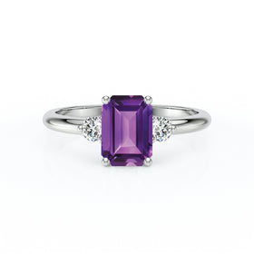 Bague trilogie améthyste et diamant Coucher de Soleil - 10