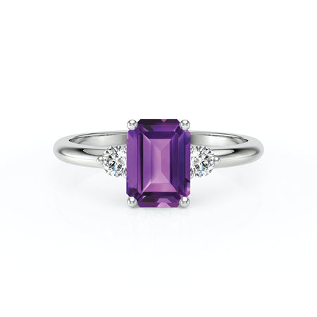 Bague trilogie améthyste et diamant Coucher de Soleil - 10
