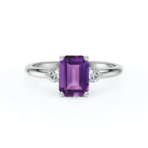 Bague trilogie améthyste et diamant Coucher de Soleil - 10