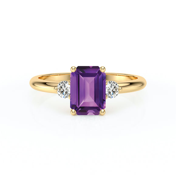 Bague trilogie améthyste et diamant Coucher de Soleil - 10