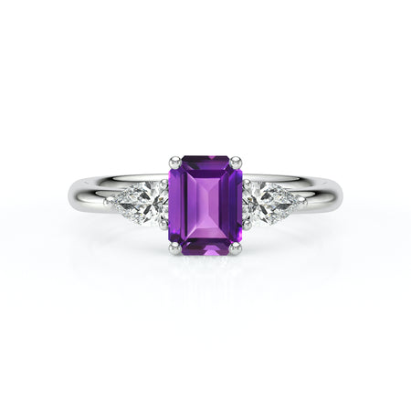 Bague trilogie améthyste et diamant Coucher de Soleil - 16