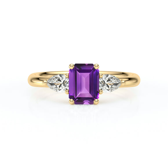 Bague trilogie améthyste et diamant Coucher de Soleil - 16
