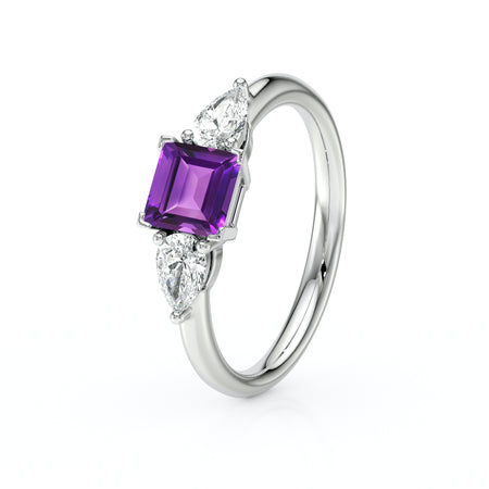 Bague trilogie améthyste et diamant Coucher de Soleil - 17