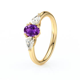 Bague trilogie améthyste et diamant Coucher de Soleil - 18
