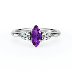 Bague trilogie améthyste et diamant Coucher de Soleil - 19