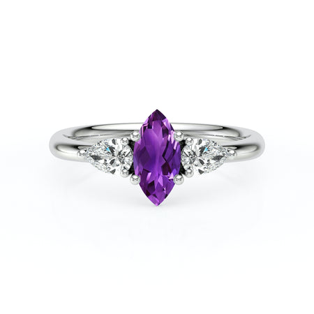 Bague trilogie améthyste et diamant Coucher de Soleil - 19