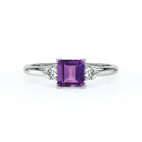 Bague trilogie améthyste et diamant Coucher de Soleil - 8