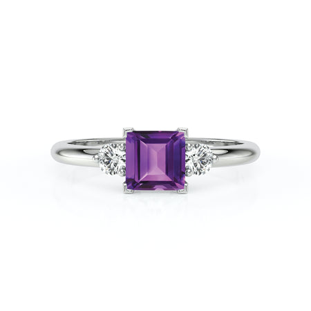 Bague trilogie améthyste et diamant Coucher de Soleil - 8