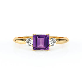 Bague trilogie améthyste et diamant Coucher de Soleil - 8
