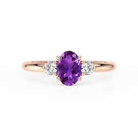 Bague trilogie améthyste et diamant Coucher de Soleil - 9