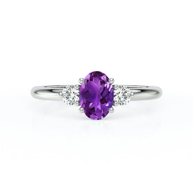 Bague trilogie améthyste et diamant Coucher de Soleil - 9