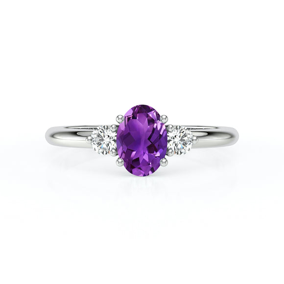 Bague trilogie améthyste et diamant Coucher de Soleil - 9