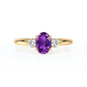Bague trilogie améthyste et diamant Coucher de Soleil - 9
