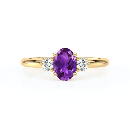 Bague trilogie améthyste et diamant Coucher de Soleil - 9