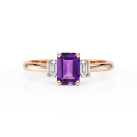 Bague trilogie améthyste et diamant Premier Pas - 5