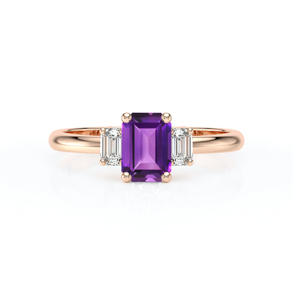 Bague trilogie améthyste et diamant Premier Pas - 5
