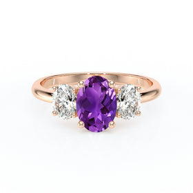 Bague trilogie améthyste et diamant Premier Pas - 6