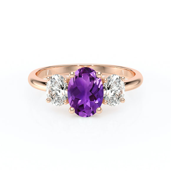 Bague trilogie améthyste et diamant Premier Pas - 6