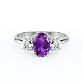 Bague trilogie améthyste et diamant Premier Pas - 6