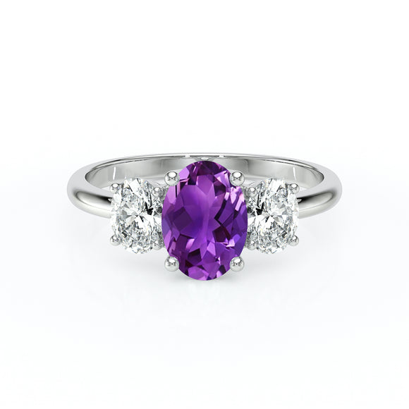 Bague trilogie améthyste et diamant Premier Pas - 6