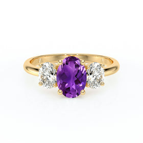 Bague trilogie améthyste et diamant Premier Pas - 6