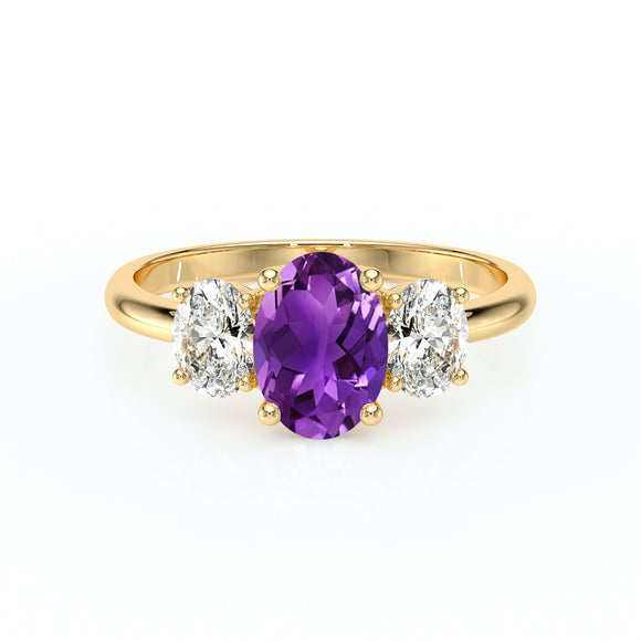 Bague trilogie améthyste et diamant Premier Pas - 6