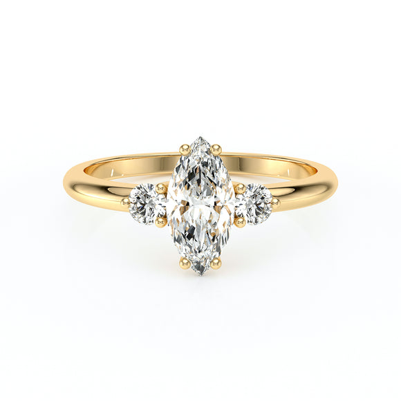 Bague trilogie diamant Coucher de Soleil - 11