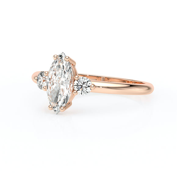 Bague trilogie diamant Coucher de Soleil - 11