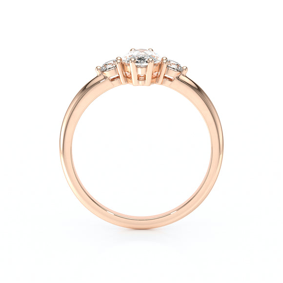 Bague trilogie diamant Coucher de Soleil - 11
