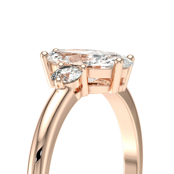 Bague trilogie diamant Coucher de Soleil - 11