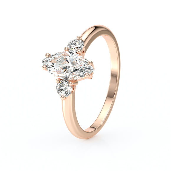 Bague trilogie diamant Coucher de Soleil - 11
