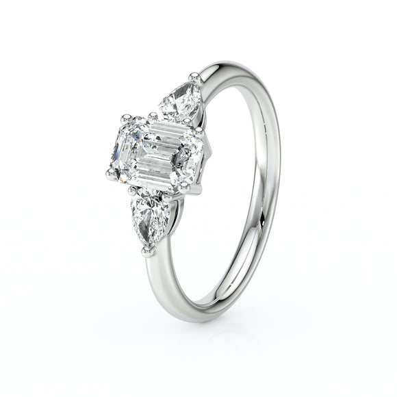 Bague trilogie diamant Coucher de Soleil - 16