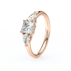 Bague trilogie diamant Coucher de Soleil - 17