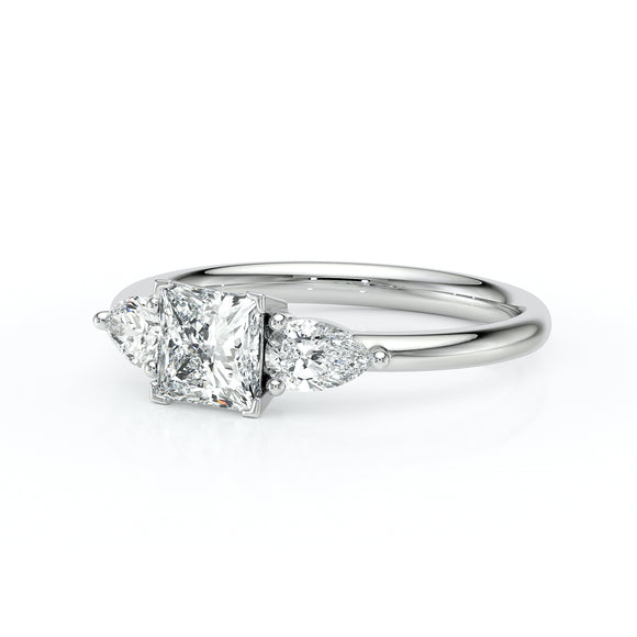 Bague trilogie diamant Coucher de Soleil - 17