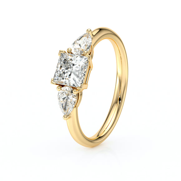 Bague trilogie diamant Coucher de Soleil - 17