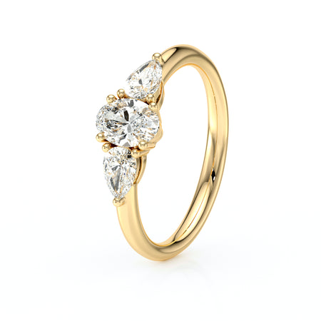 Bague trilogie diamant Coucher de Soleil - 18