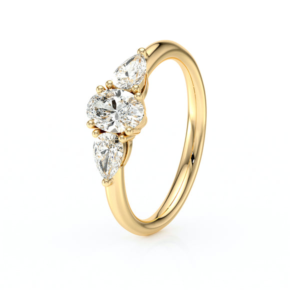 Bague trilogie diamant Coucher de Soleil - 18