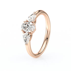 Bague trilogie diamant Coucher de Soleil - 18