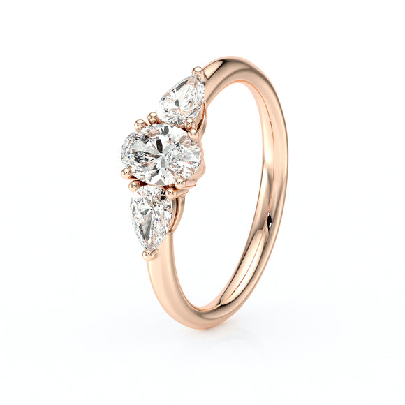 Bague trilogie diamant Coucher de Soleil - 18