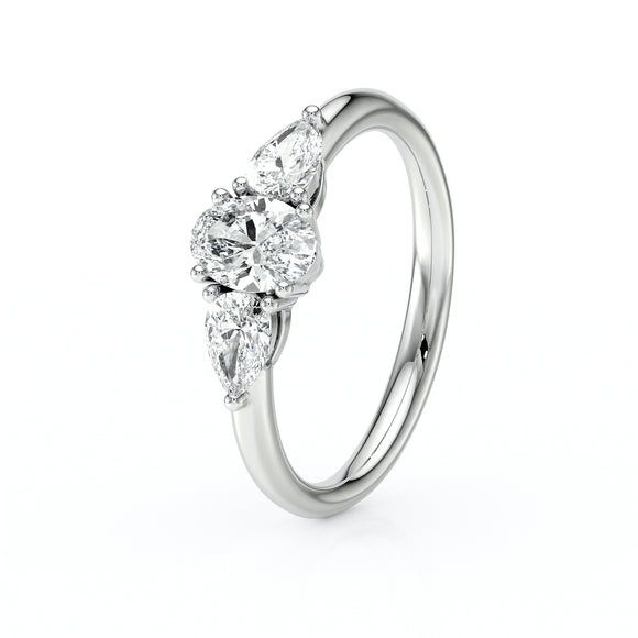 Bague trilogie diamant Coucher de Soleil - 18