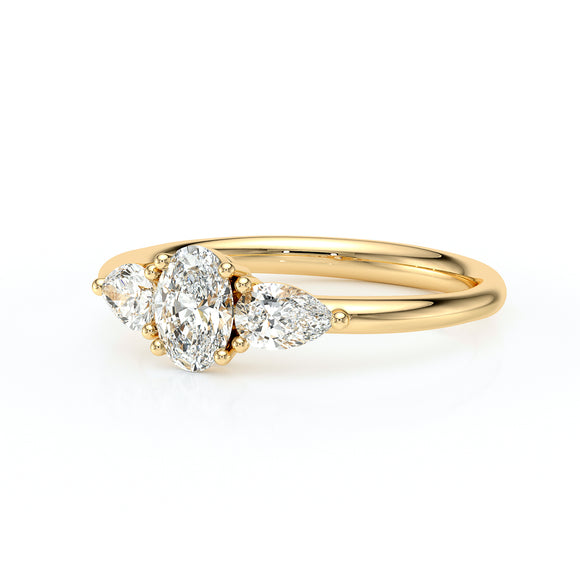 Bague trilogie diamant Coucher de Soleil - 18
