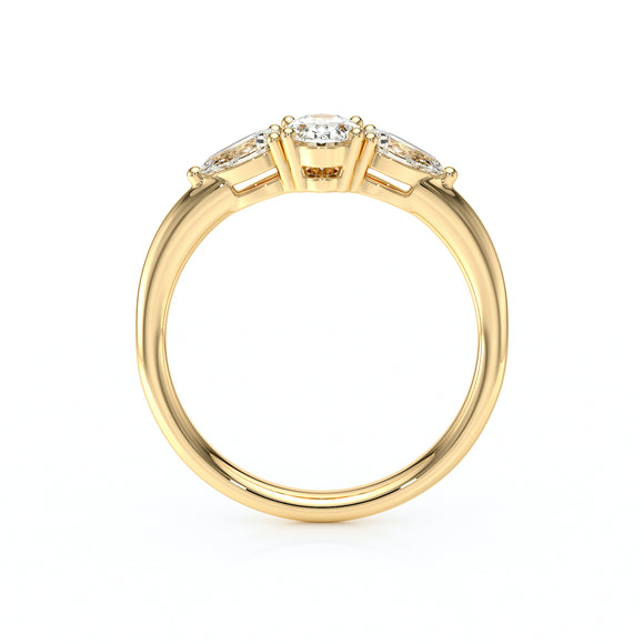 Bague trilogie diamant Coucher de Soleil - 18