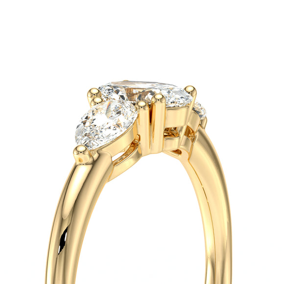 Bague trilogie diamant Coucher de Soleil - 18