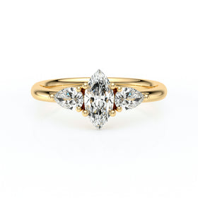 Bague trilogie diamant Coucher de Soleil - 19