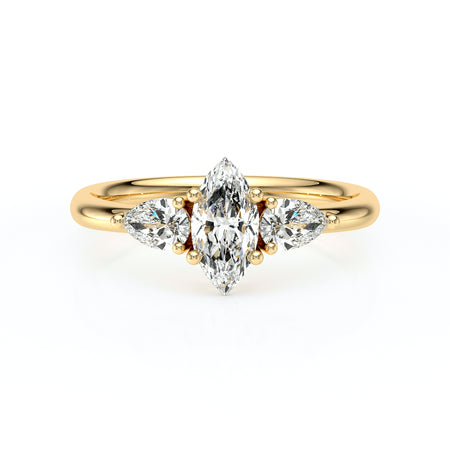 Bague trilogie diamant Coucher de Soleil - 19